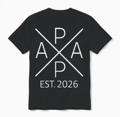 Papa Est. 2026 T-Shirt "vater Seit 2026 Werdender Papa 2026" [german Language], Black, S Unisex T-Shirt - Black