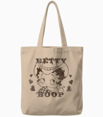 Betty Boop Cowgirl Papl1950 Tote Bags - Natural