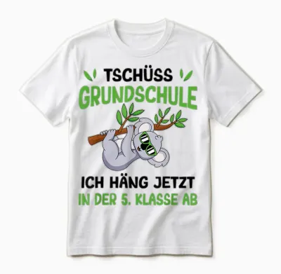 Schulkind Koala Tschüss Grundschule Häng in Der 5. Klasse Unisex T-Shirt - White