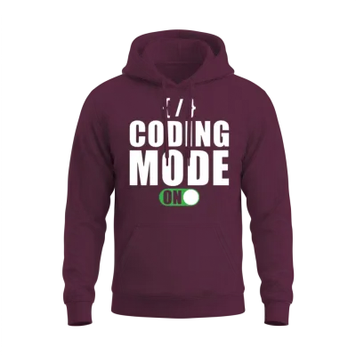 Coder Coding Humor Coding Mode On Unisex Hoodie - Maroon