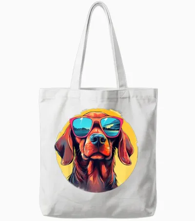 Kinder Cooler Hund Mit Sonnenbrille Tote Bags - White