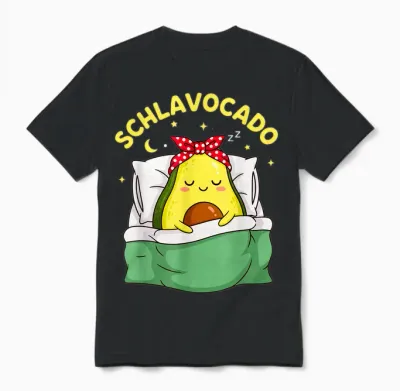 Schlavocado Pyjamas Avocado Sleep Unisex T-Shirt - Black