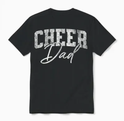 Cheer Dad Black Cheerleading T-Shirt, Black Unisex T-Shirt - Black