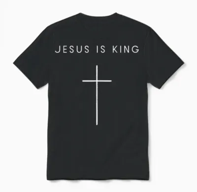 Jesus Is King Cross - Minimalist Christian Religious Jesus Unisex T-Shirt - Black