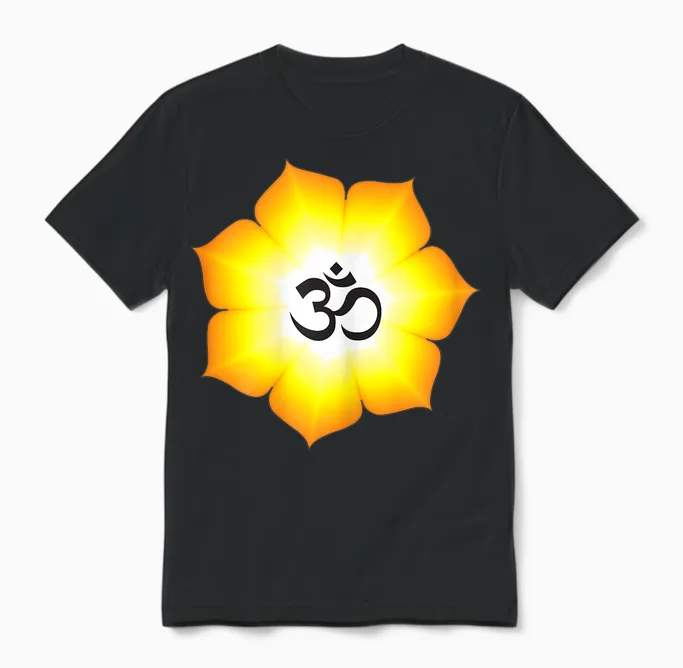 Om White Yoga Unisex T-Shirt in Black