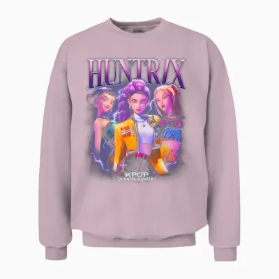 Kpop Demon Hunters Huntr/x Heartthrob Officially Licensed Unisex Sweatshirt - Light Pink