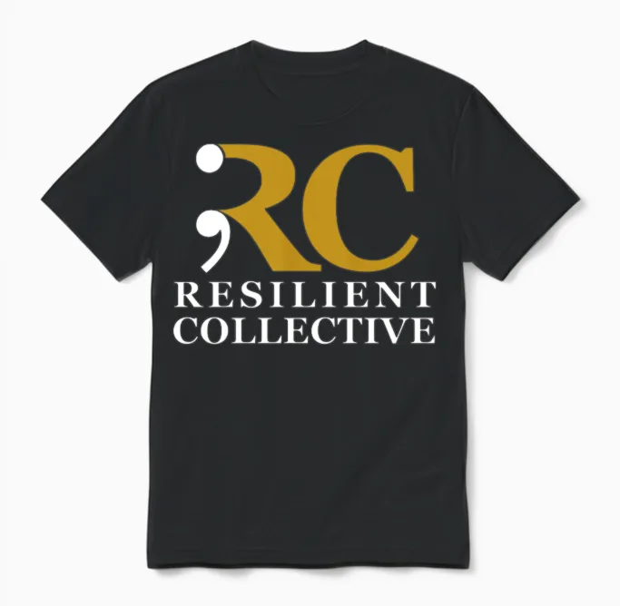 Resilient Collective Gold Monogram Unisex T-Shirt in Black