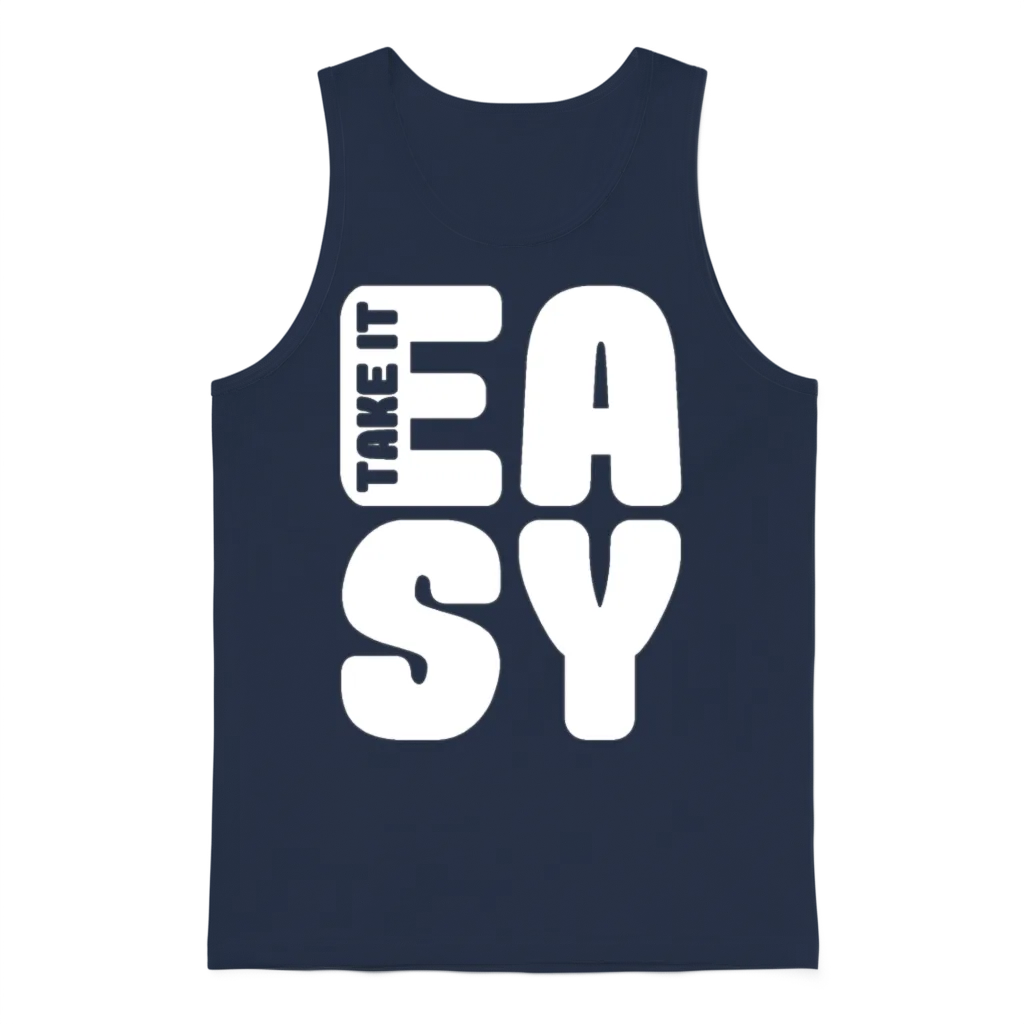 Take It Easy Unisex Tank Top - Navy