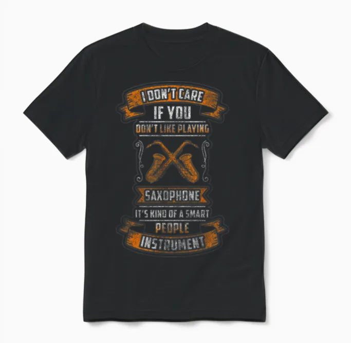 Saxophone Concert Music Lovers Gift Unisex T-Shirt in Black