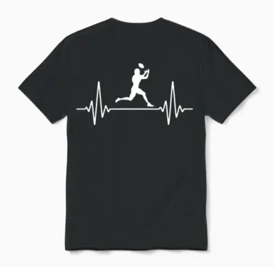 Football Heartbeat | Football Lovers Unisex T-Shirt - Black