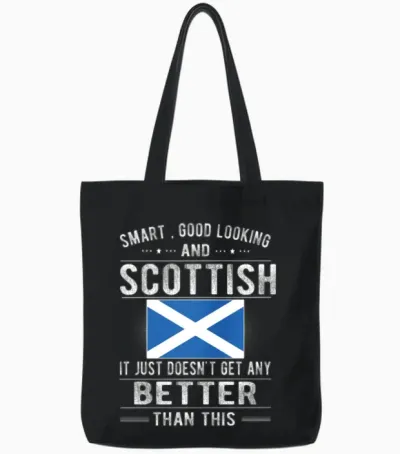 Scottish Flag Scotland Heritage Scottish Roots Tote Bags - Black