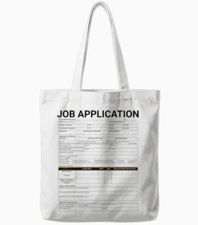 Job Application Costume Tote Bags - White