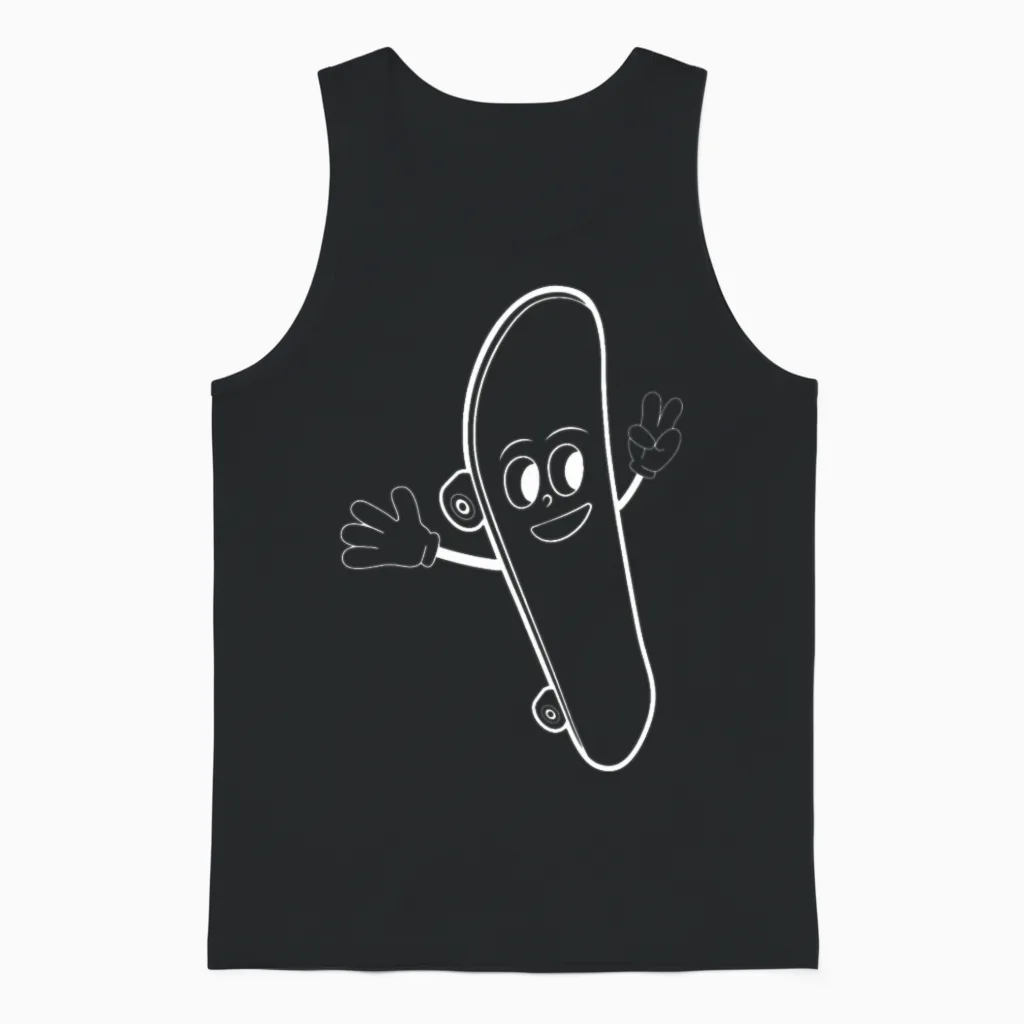 Funny Skateboard Funny Skateboarding Unisex Tank Top in Black
