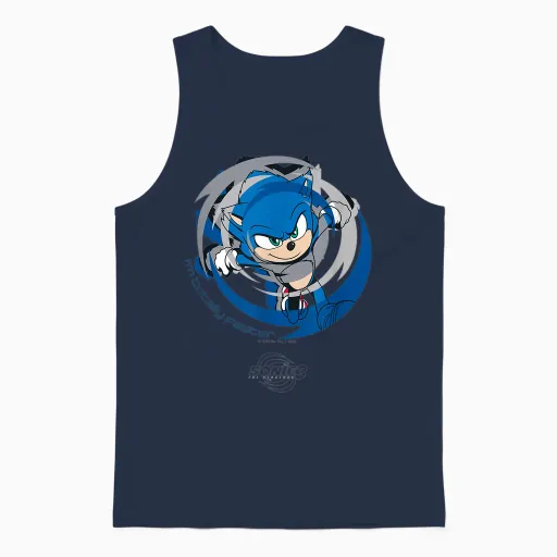 Sonic the Hedgehog : Movie 3 Unisex Tank Top in Navy