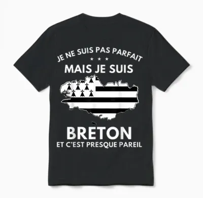 Breton Je Suis Pas Parfait Mais Je Suis Breton Bretagne T-Shirt, Black, S Unisex T-Shirt - Black