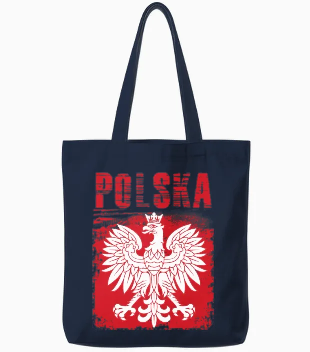 Emblem of Poland Tote Bags in Navy