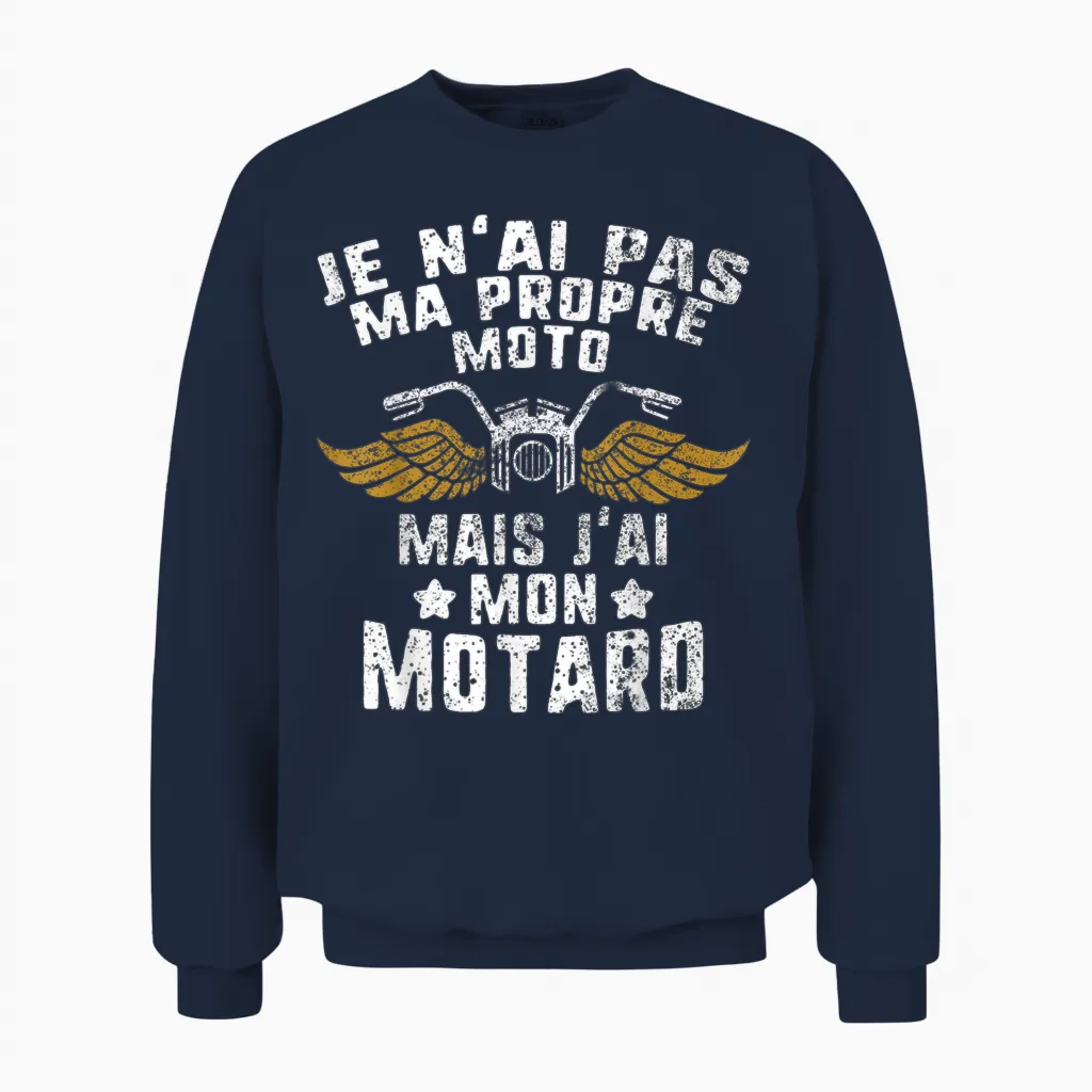 T-Shirt Biker Girlfriend Wife Valentine's Day Women's Friend Unisex Sweatshirt in Navy