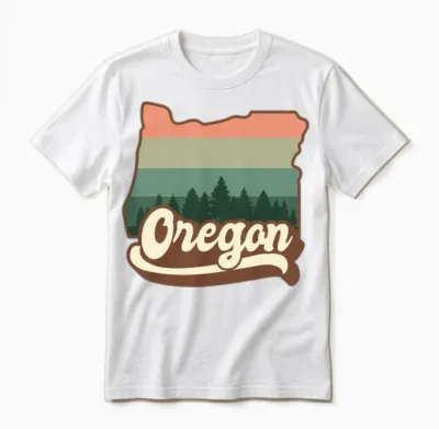 Oregon Retro Unisex T-Shirt - White