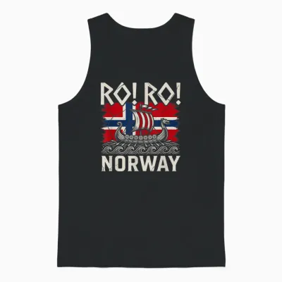 Ro Ro Norwegian Viking Ship Norway Flag Culture Row Country Unisex Tank Top - Black