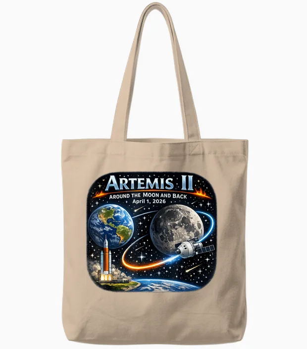 Artemis 2 Reise Um Den Mond Und Zurück 2026 Tote Bags in Natural