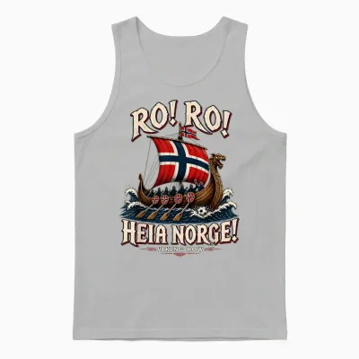 Ro Ro Heia Norge Viking Row Norwegian Soccer Fan Unisex Tank Top - Ash