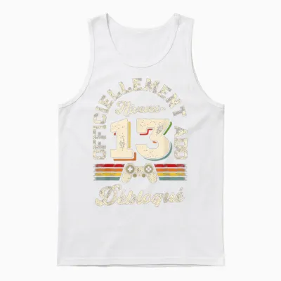 13 Years Birthday Teen Gift Humor Gamer Boy T-Shirt, Black, S Unisex Tank Top - White