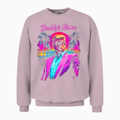 Donald Trump's Dad House Funny Meme Art Unisex Sweatshirt - Light Pink