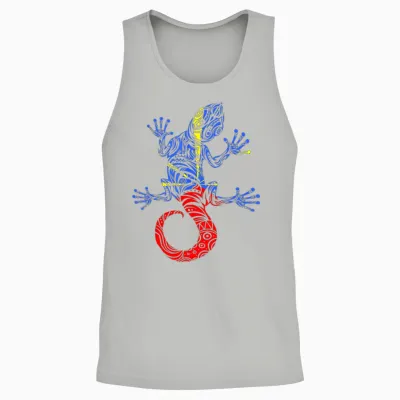 Margouillat Reunionnais Flag Reunion Island T-Shirt, Black, S Unisex Tank Top - Ash