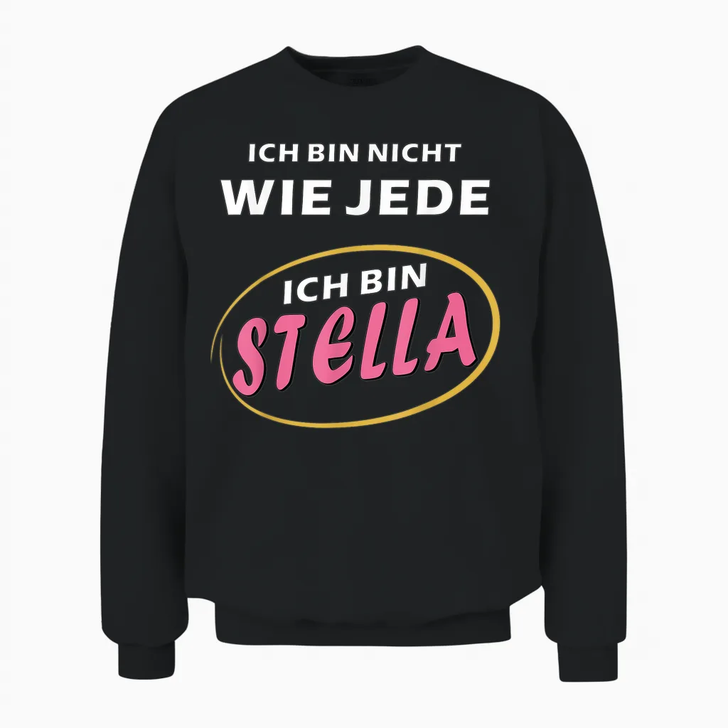 Stella First Name Girls Women Gift Ideas for Stella T-Shirt, Black Unisex Sweatshirt in Black