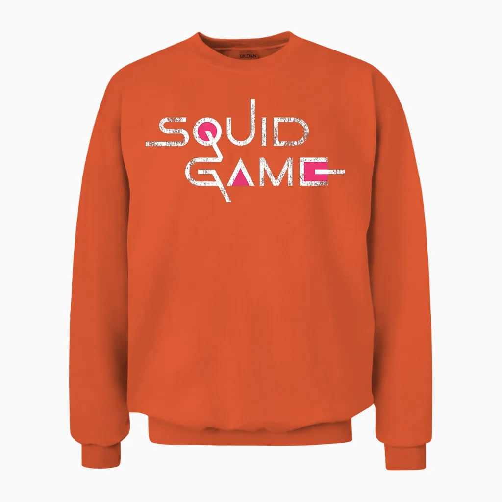 Squid Game Squid Game Logo T-Shirt, Black, S Unisex Sweatshirt in Orange