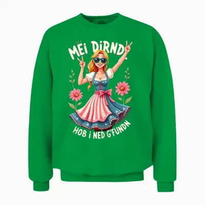 Damen Damen Trachtenshirt Ersatz-Dirndl Outfit Wäsche Oktoberfest Unisex Sweatshirt - Irish Green