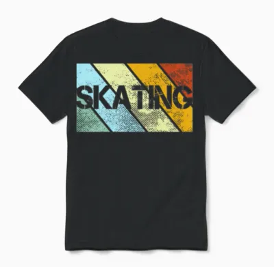 Skating Retro Unisex T-Shirt - Black
