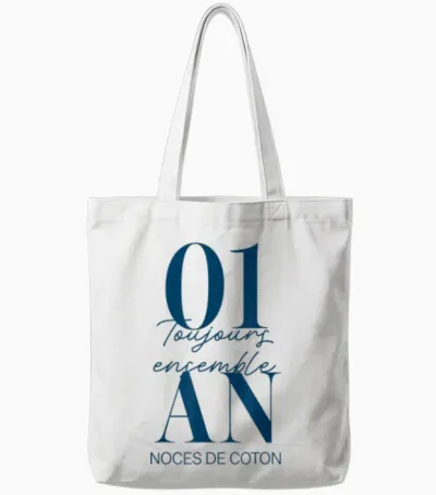 Idée Cadeau Couple 1 an De Mariage - Noces De Coton Tote Bags - White