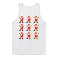 Retro Santa Dancing Christmas Unisex Tank Top - White – 1