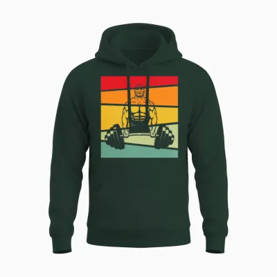 Body Building Retro Unisex Hoodie - Forest