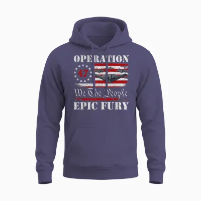 Operation Epic Fury Unisex Hoodie - Heather Sport Dark Navy