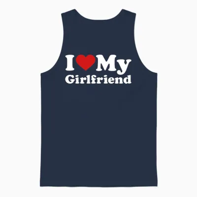 I Love My Girlfriend Unisex Tank Top - Navy