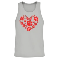 Paws Heart — Dog Lovers Unisex Tank Top - Ash – 2