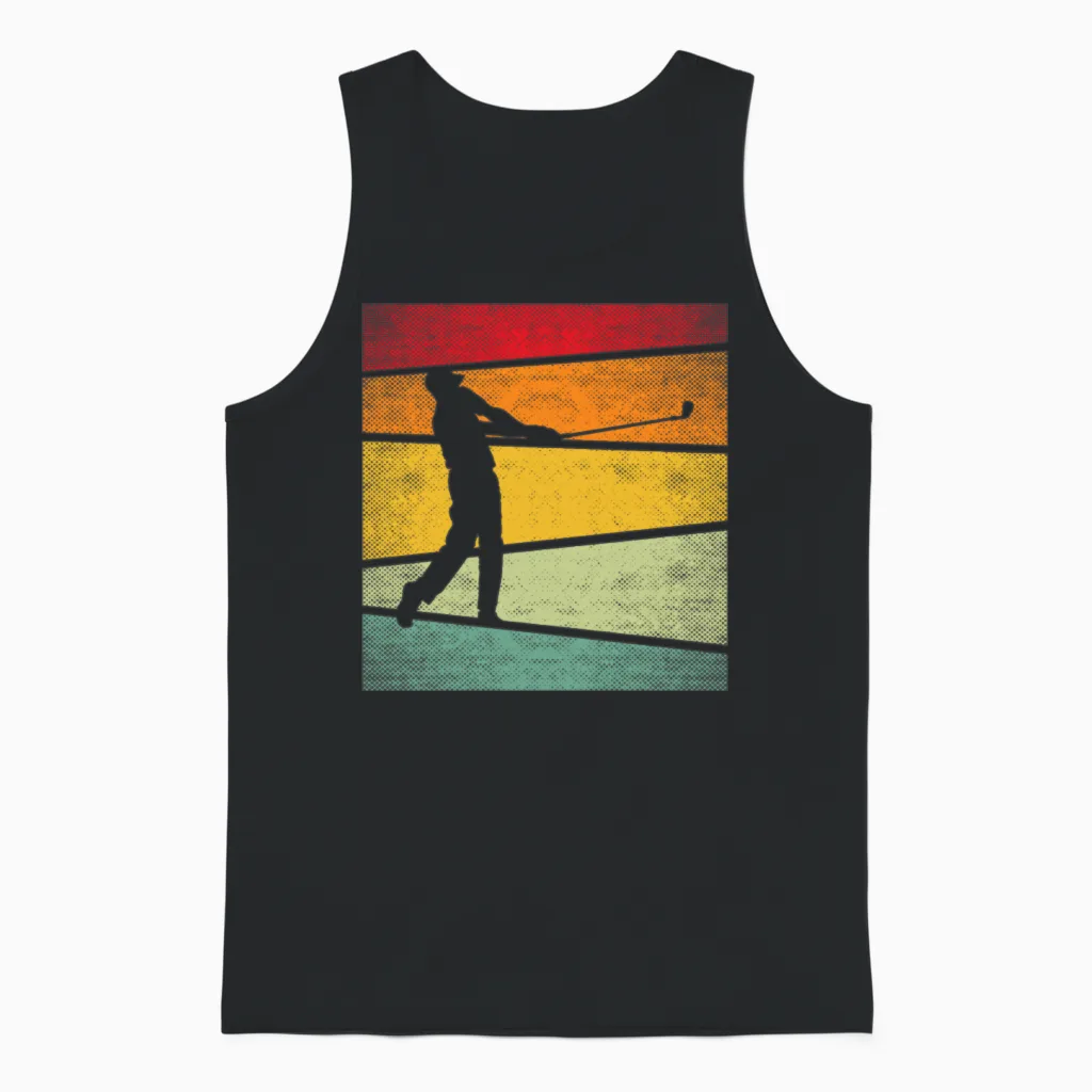 Golf Retro Unisex Tank Top in Black