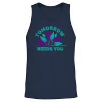 Sunflower Suicide Prevention Awareness Ribbon Unisex Tank Top - Navy – 2