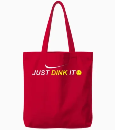Just Dink It Funny Pickleball Tote Bags - Red