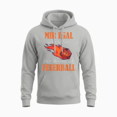T-Shirt with German Text "ich Egal Wie Klein Der Raum Ist Feuerball Rollenspiel Zauber" [german, Black Unisex Hoodie - Ash