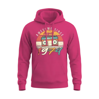 1974 July Vintage Unisex Hoodie - Heliconia