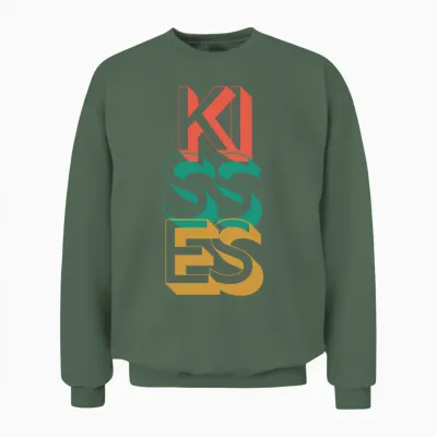 Retro Kisses Unisex Sweatshirt - Military Green