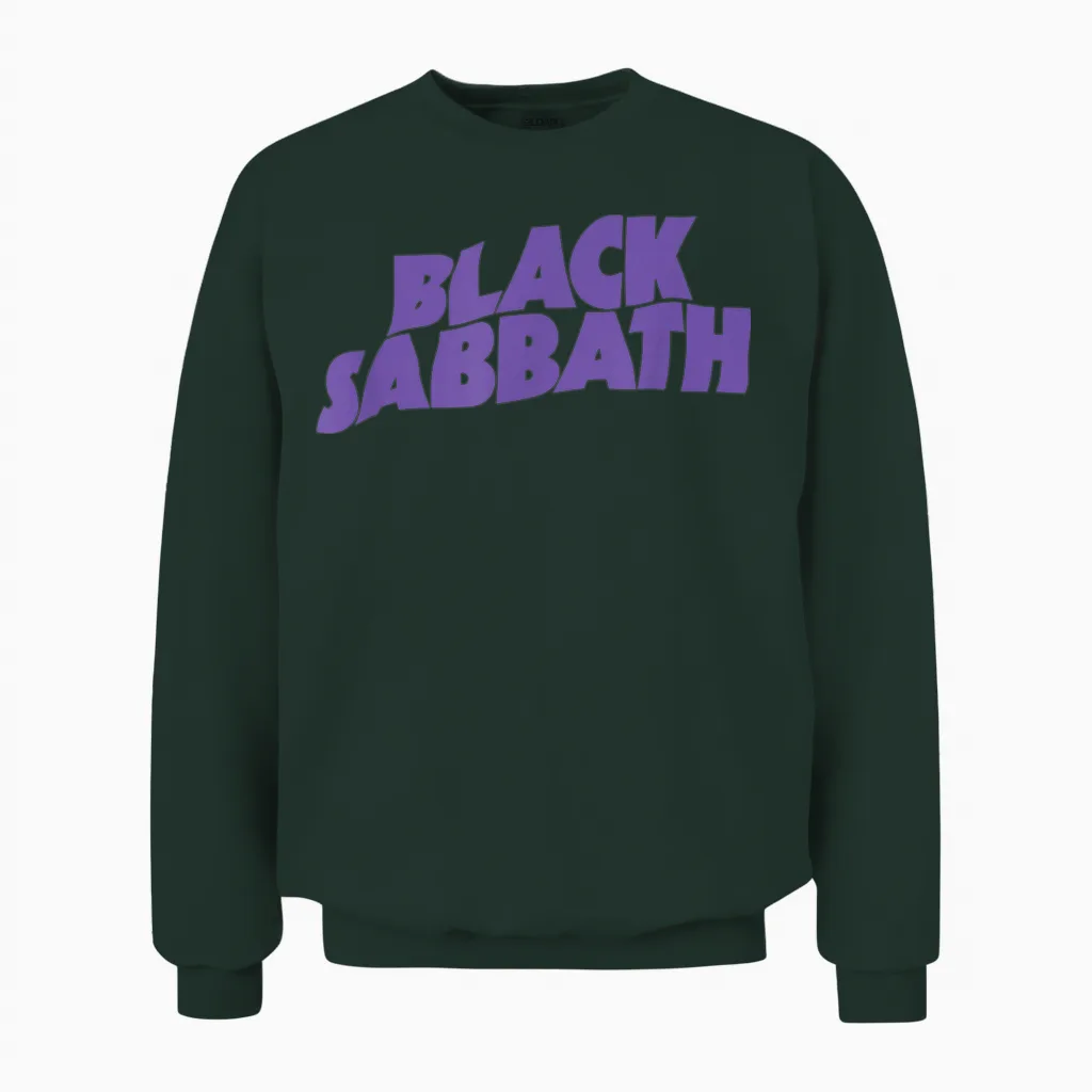 Black Sabbath Purple Logo Unisex Sweatshirt in Forest