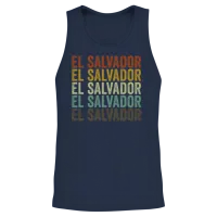 El Salvador Retro Vintage Unisex Tank Top - Navy – 2
