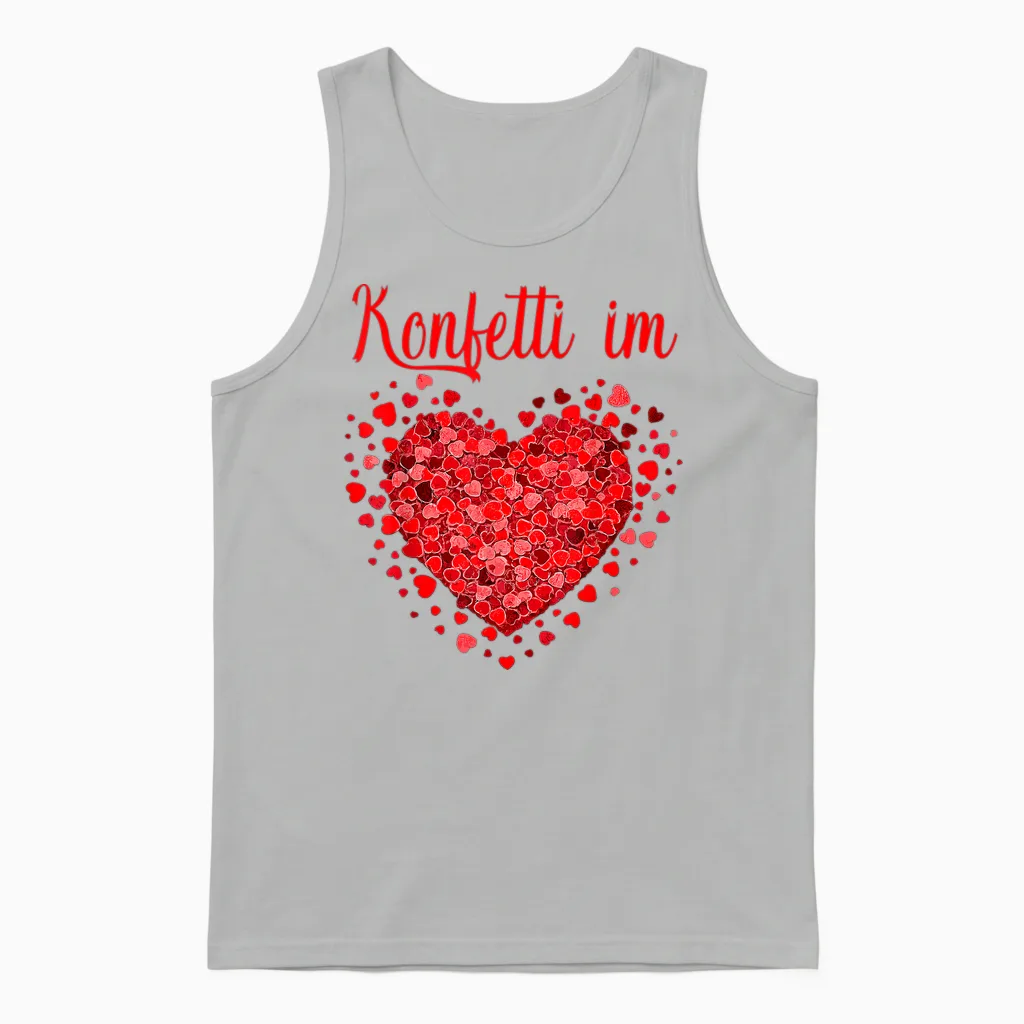 Confetti in Heart Fancy Dress Carnival Confetti Costume Outfit Unisex Tank Top in Ash