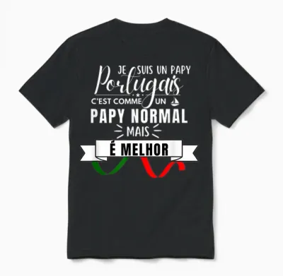 Portuguese Humour T-Shirt Like Normal Grandpa but Best Unisex T-Shirt - Black