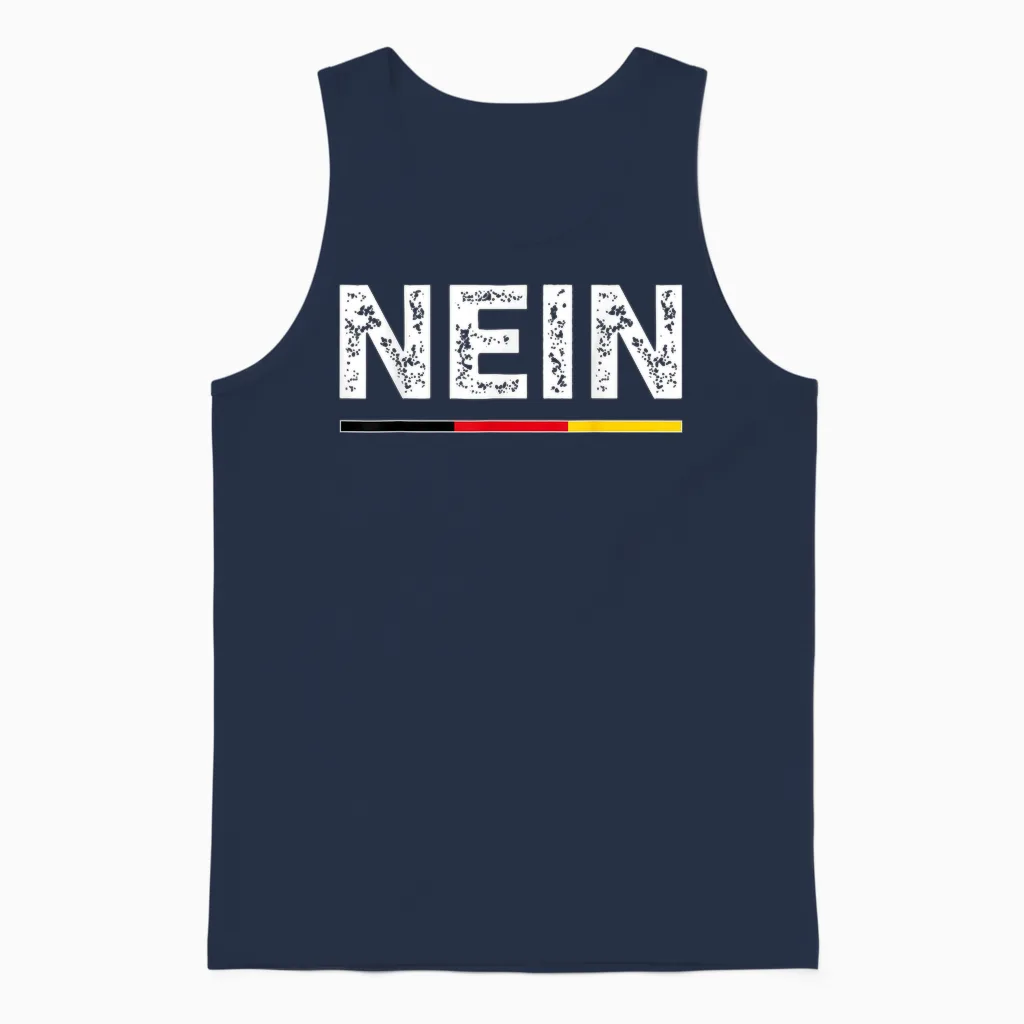 Nein German No Saying Funny Germany Vintage Oktoberfest Unisex Tank Top in Navy