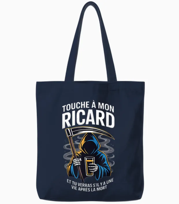 Ricard Lover – Humour Noir Aperitif French Tote Bags in Navy